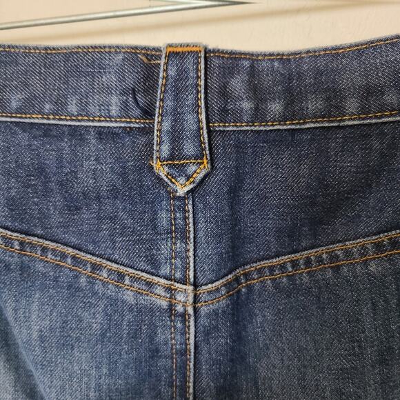 Abercrombie & Fitch Women's Denim 90s Preppy Button Fly Skirt Back Slit Y2K 8 - Picture 10 of 12